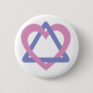 Adoption Triangle pink blue 6 Cm Round Badge