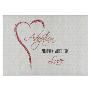 Adoption, Yellow Dots with Red Heart Cutting Board
