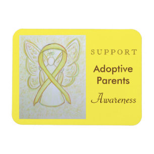 Adoptive Parents Awareness Ribbon Angel Magnet