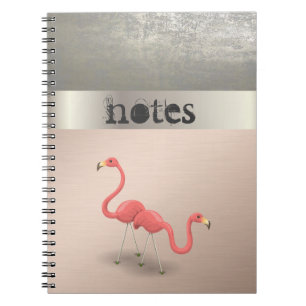 Adorabe Cute Flamingos In Love -Personalised Notebook