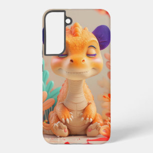 Adorable 3D Baby Dragon Character with Purple Ears Samsung Galaxy Case