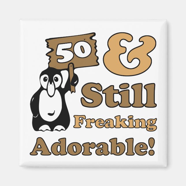 Adorable 50th Birthday Magnet (Front)