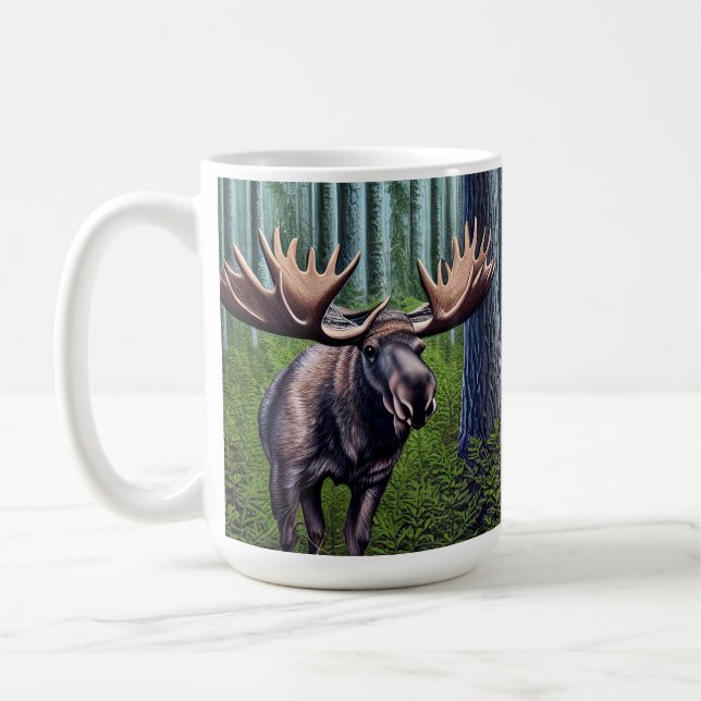 Adorable Abstract Little Moose Coffee Mug (Left)