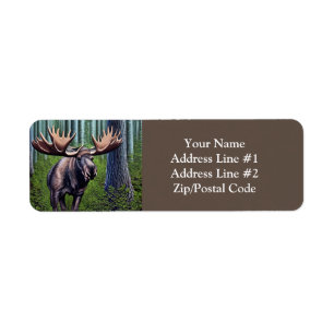 Adorable Abstract Little Moose Return Address Label