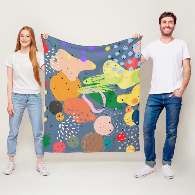 Adorable abstract pattern colourful fleece blanket (In Situ)