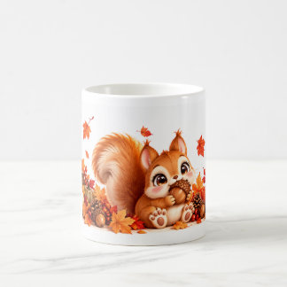 Adorable Acorn & Autumn Leaves Coffee Cup editable