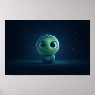 Adorable AI Pixar-Inspired Fuzzy Creature Wall Art