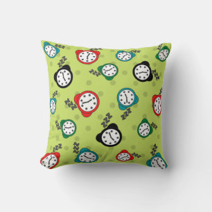 Adorable alarm clock green blue red cushion