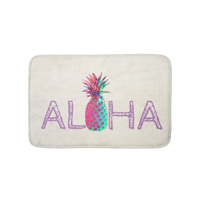 Adorable Aloha Hawaiian Pineapple Bath Mat (Front)