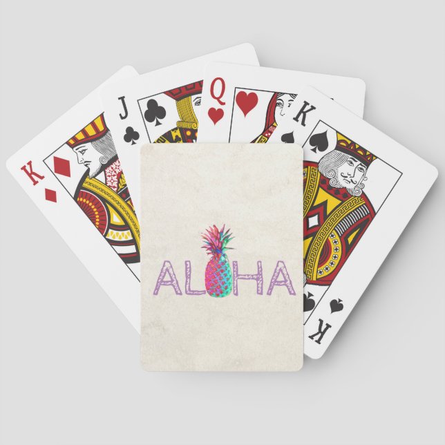 Adorable Aloha Hawaiian Pineapple Playing Cards (Back)