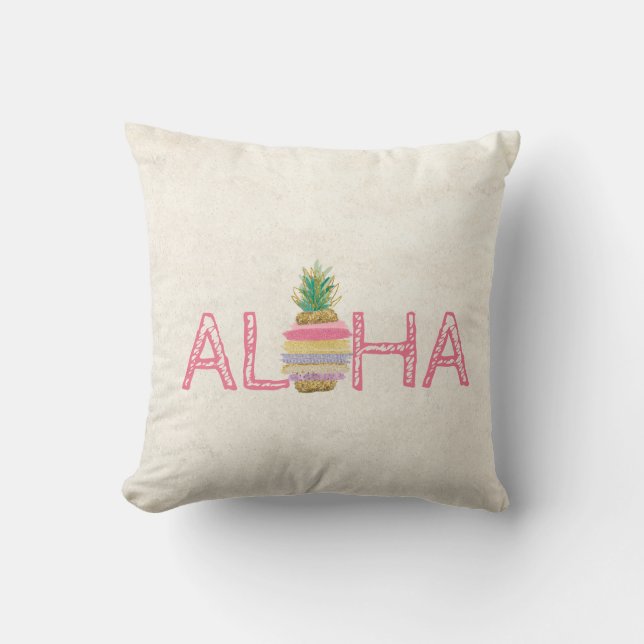 Adorable Aloha Hawaiian Striped Pineapple  Cushion (Front)