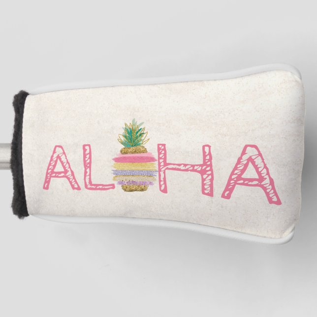 Adorable Aloha Hawaiian Striped Pineapple  Golf Head Cover (Front)