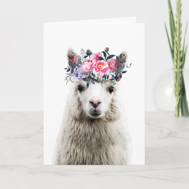 Adorable Alpaca, Birthday Card (Front)