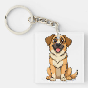 Adorable Anatolian Shepherd Cartoon Dog Key Ring
