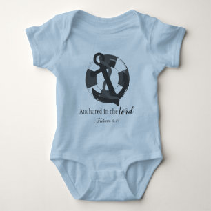 Adorable Anchored in the Lord Baby Bodysuit