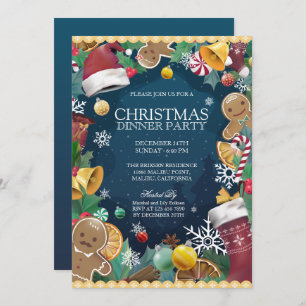 Adorable and Fun Christmas Dinner Party Invitation