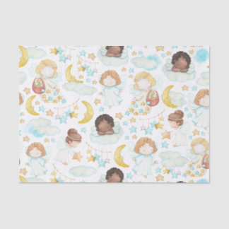 Adorable Angels and Stars Watercolor Art Tissue Paper