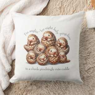 Adorable Anglin' for 8 Cute Cuddling Pangolins Cushion