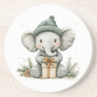 Adorable Animal Christmas Series Baby Elephant Coaster