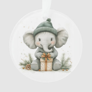 Adorable Animal Christmas Series Baby Elephant Ornament