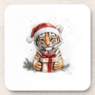 Adorable Animal Christmas Series Baby Tiger Coaster
