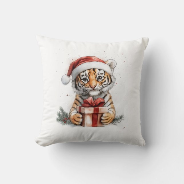 Adorable Animal Christmas Series Baby Tiger Cushion (Front)