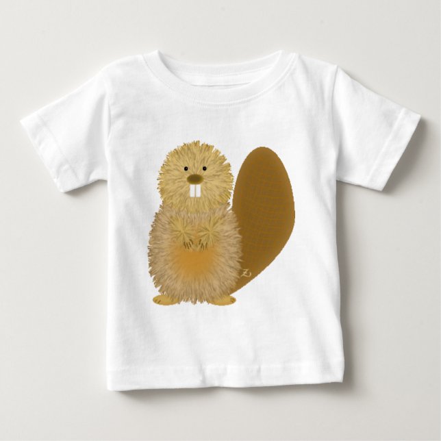 Adorable Animal Drawings: Beaver Baby T-Shirt (Front)
