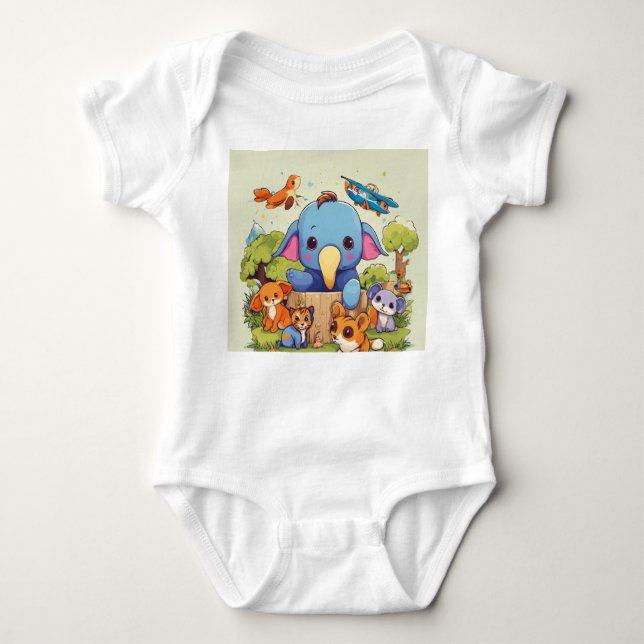Adorable Animal Edition Babysuit Baby Bodysuit (Front)