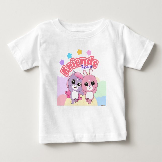 Adorable Animal Frienz: Friends Forever Baby T-Shirt (Front)