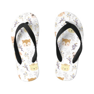 Adorable Animal Head And Floral Pattern Kid's Thongs