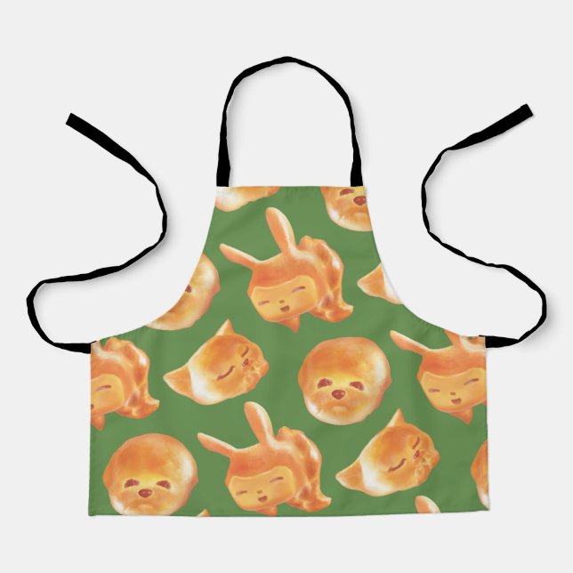 Adorable Animal Shaped Bread Pattern Apron (Front)