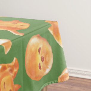 Adorable Animal Shaped Bread Pattern Tablecloth