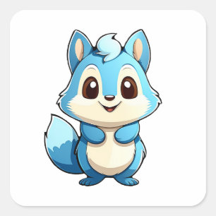 Adorable animal squirrel square sticker