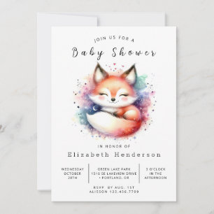Adorable Animal Theme Fox Baby Shower  Invitation