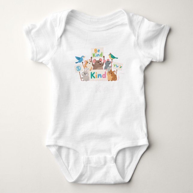 Adorable  Animals Baby  Bodysuit (Front)