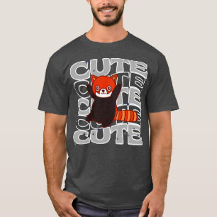 Adorable animals Cute Red Panda Grey Colour T-Shirt