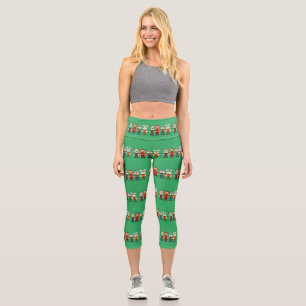 Adorable animals ready for winter capri leggings