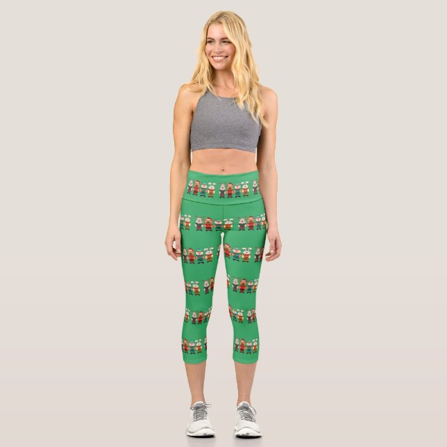 Adorable animals ready for winter capri leggings (Front)