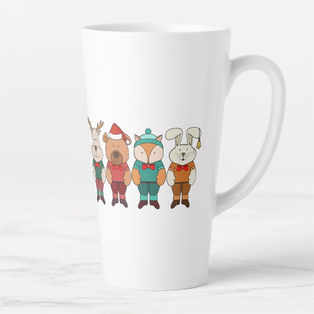 Adorable animals ready for winter latte mug (Right)