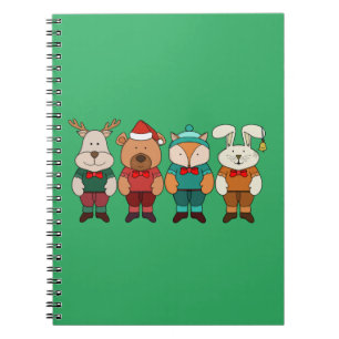 Adorable animals ready for winter notebook