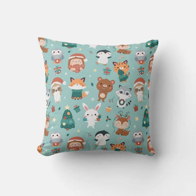 Adorable Animals Throw Pillow (Front)