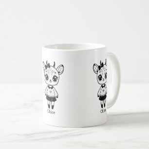 Adorable Antelope Girl - Cute Doodle Design Coffee Mug