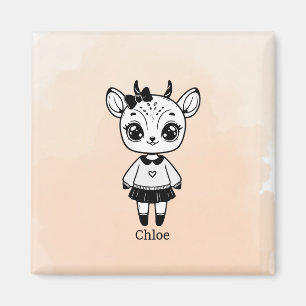 Adorable Antelope Girl - Cute Doodle Design Magnet