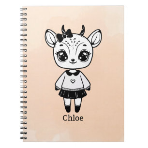 Adorable Antelope Girl - Cute Doodle Design Notebook