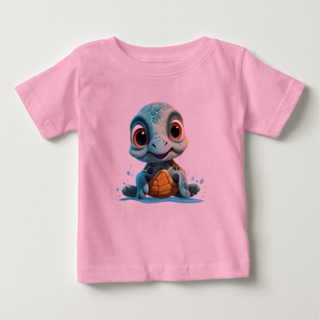 Adorable Aquatic Explorer: Baby Sea Turtle Baby T-Shirt (Front)