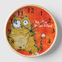 Adorable Artistic Cat Wall Clock!