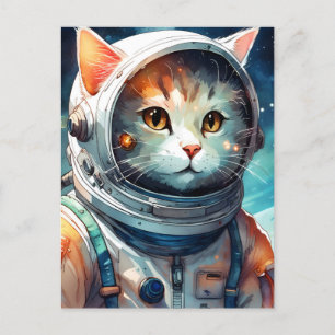 Adorable Astronaut Cat Postcard