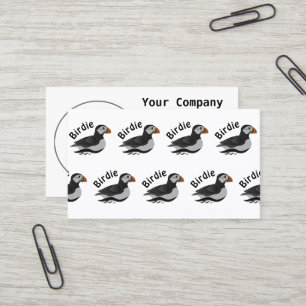 Adorable Atlantic Puffin Swimming Cartoon Business Card