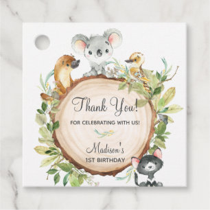 Adorable Australian Animals Koala Leafy Thank You Favour Tags