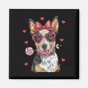 Adorable Australian Cattle Dog Lick Lollipop Valen Magnet